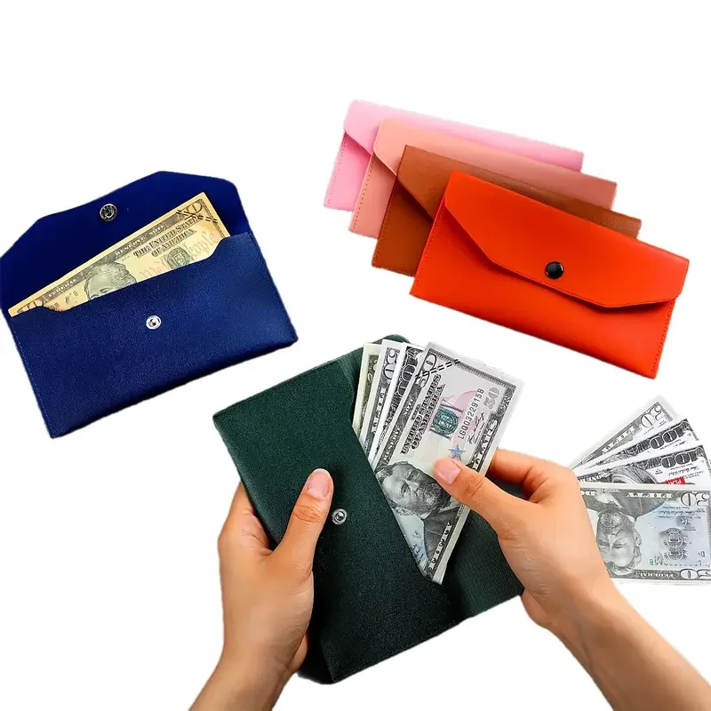 BLMHTWO Cash Wallet, Money Envelopes For Cash Pu Leather Cash Envelope