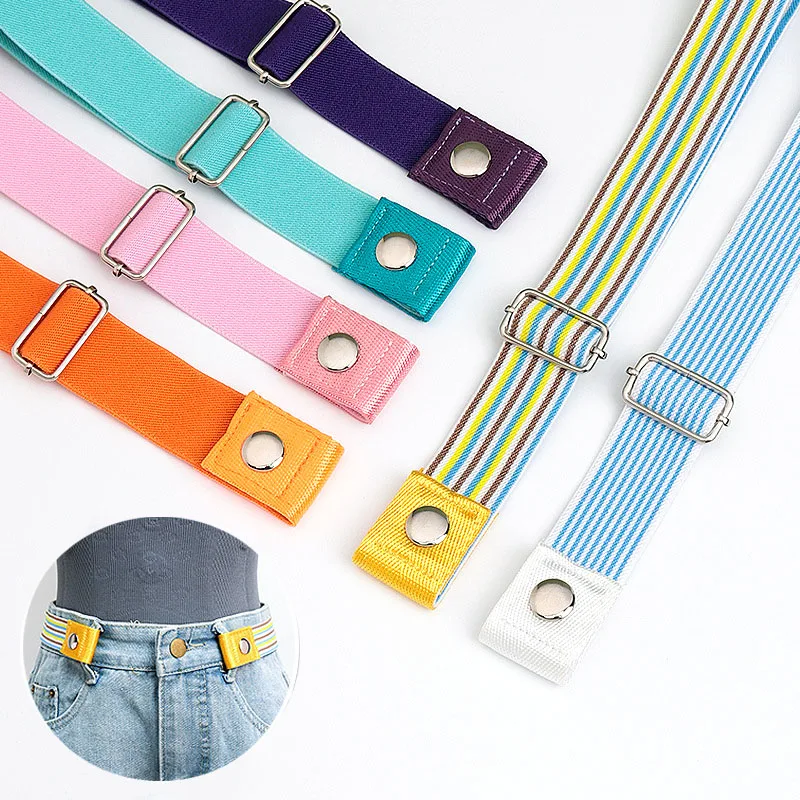 Belt Buckle-free Elastic Stretch Durable Clothes Accessories Waist Belt with Fine Knitting Gifts for Women Men No Buckle Belt