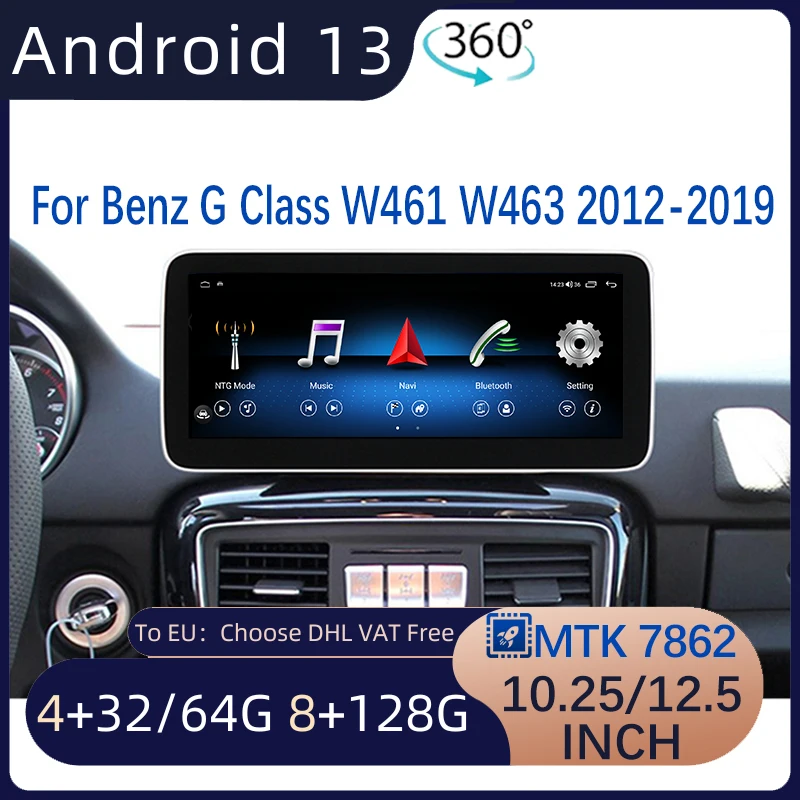 

Android13 MTK7862 10.25" 64G/128G 12.5" For Mercedes Benz G-Class W461 W463 G350 GPS Navigation Multimedia Video Player Carplay