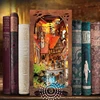 DIY Book Nook Wooden Miniature Model Kit Spirit Valley of The Magic Ring Bookend 3D Puzzle Bookshelf Home Decor Friend Gifts 3