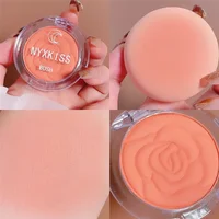 Embossed Petals Blush Peach Pink Orange Tint Makeup Blush Palette Cheek Contour Rouge Cosmetics Long-lasting Face Brightens 2