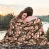Custom Photo Face Blanket, Personalized Faces All Over Blanket, Funny Face Blanket for Couch Gift for Valentine Spouse, Gag Gift 4