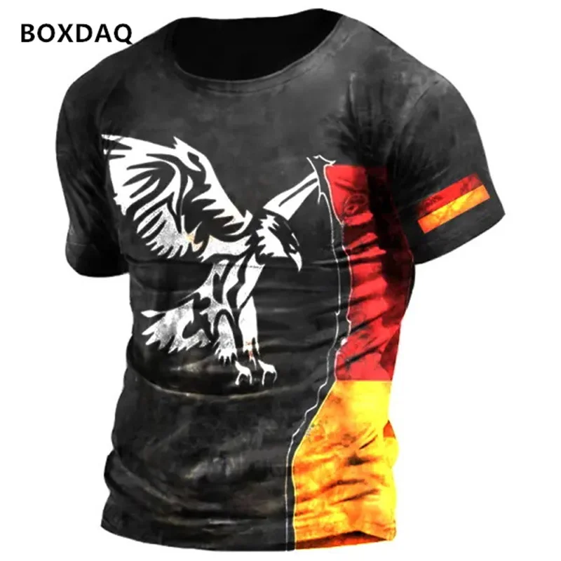 German Flag Men s Fashion T Shirts Short Sleeve Eagle 3D Print Street Male T Shirt