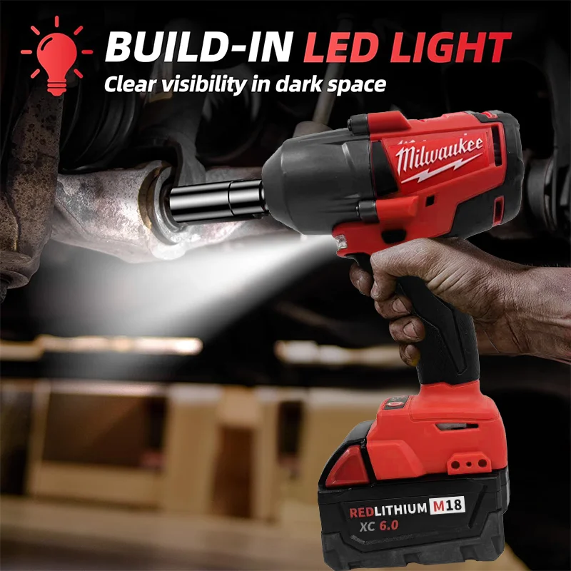 Milwaukee Cordless 1300N.M Torque Brushless Electric Impact Wrench 1/2 inch Screwdriver Wrench Power Tools For 18V Battery 3