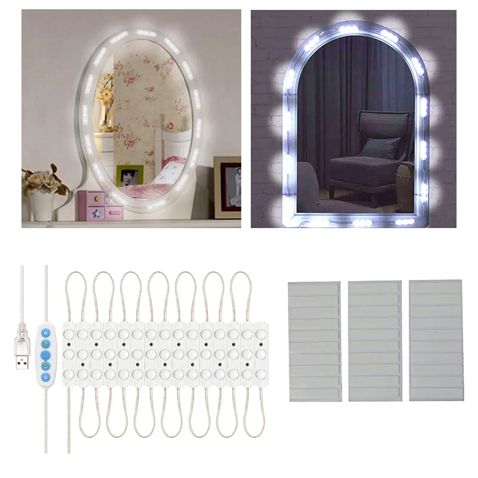 Makeup Mirror Light 3200K~6500K Adjustable Lighting Fixture Strip for Outdoor Bathroom Mirror