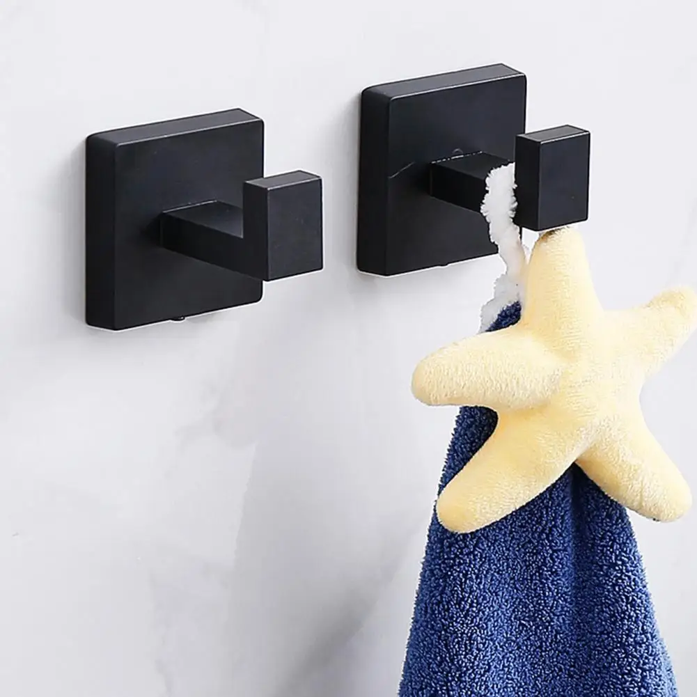 Towel Rack Set with Chamfered Edges Modern Matte Black Bathroom Hardware Set with Towel Rack Hand Holder for Organization
