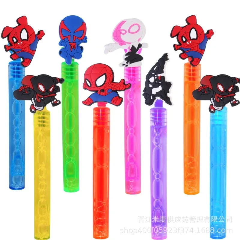 6Pcs Cute Spider Man Bubble Stick Cartoon Portable Bubble Stick Cartoon Bubble Blowing Stick Giocattolo Per Bambini Regalo Per La Festa Di Compleanno