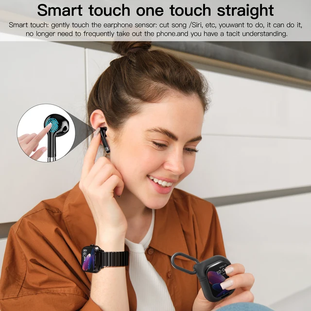 GeiLiVity Smartwatch Masterpiece - 5.3 Wireless, NFC Enabled, Multi-Functional Sports Watch with Built-in Earbuds for Hands-Free 6