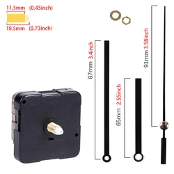 Silent Quartz Clock Mechanism with Hands - DIY Repair Kit (E-1)