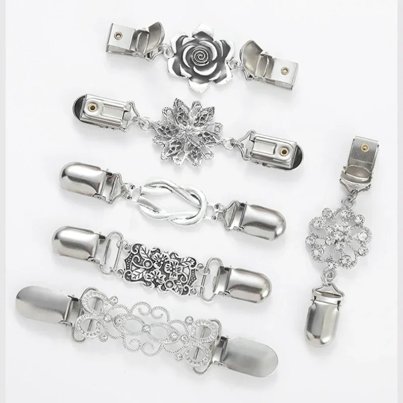 Spille Fermascialle Vintage In Lega, Clip Decorative Per Cardigan E Maglioni, Set Di Accessori Retrò Per Donna - 2