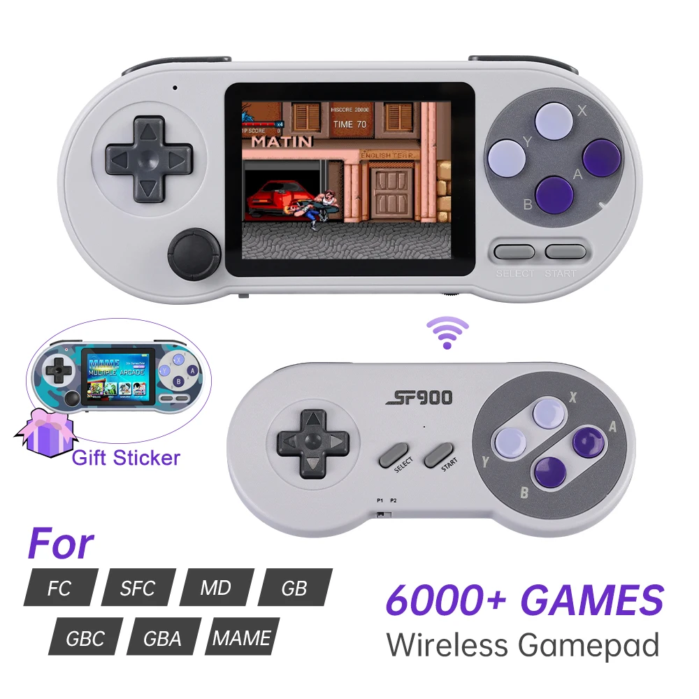 SF2000 Mini Handheld Game Console 3 polegada Tela IPS Console de Video