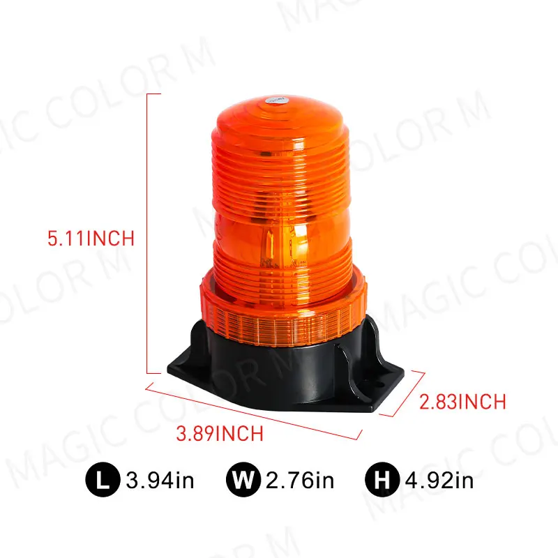 12-24V 48V 60V 80V 30 LED High Power Emergency Warning Flash Strobe Light Beacon for Forklift Truck School Bus Amber Blue Red