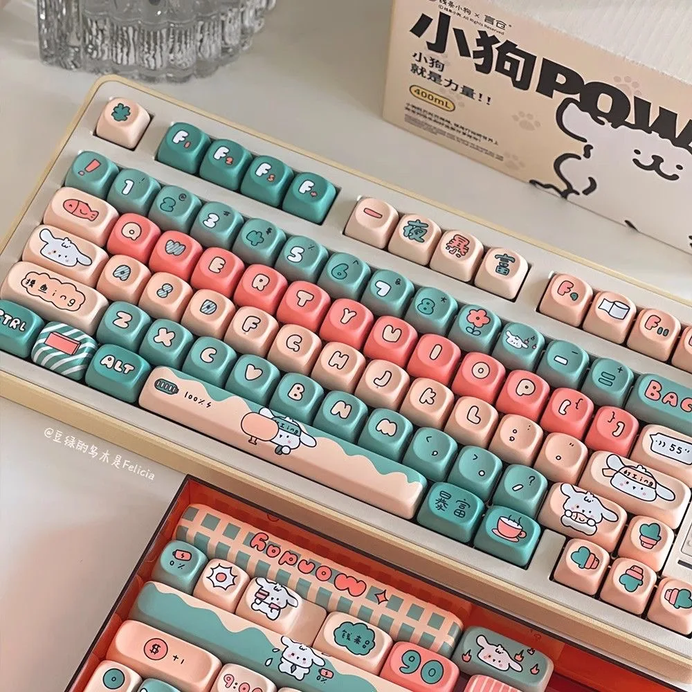 Cute Dog Keycaps, Keycaps, Quadrado, Sublimação Térmica,