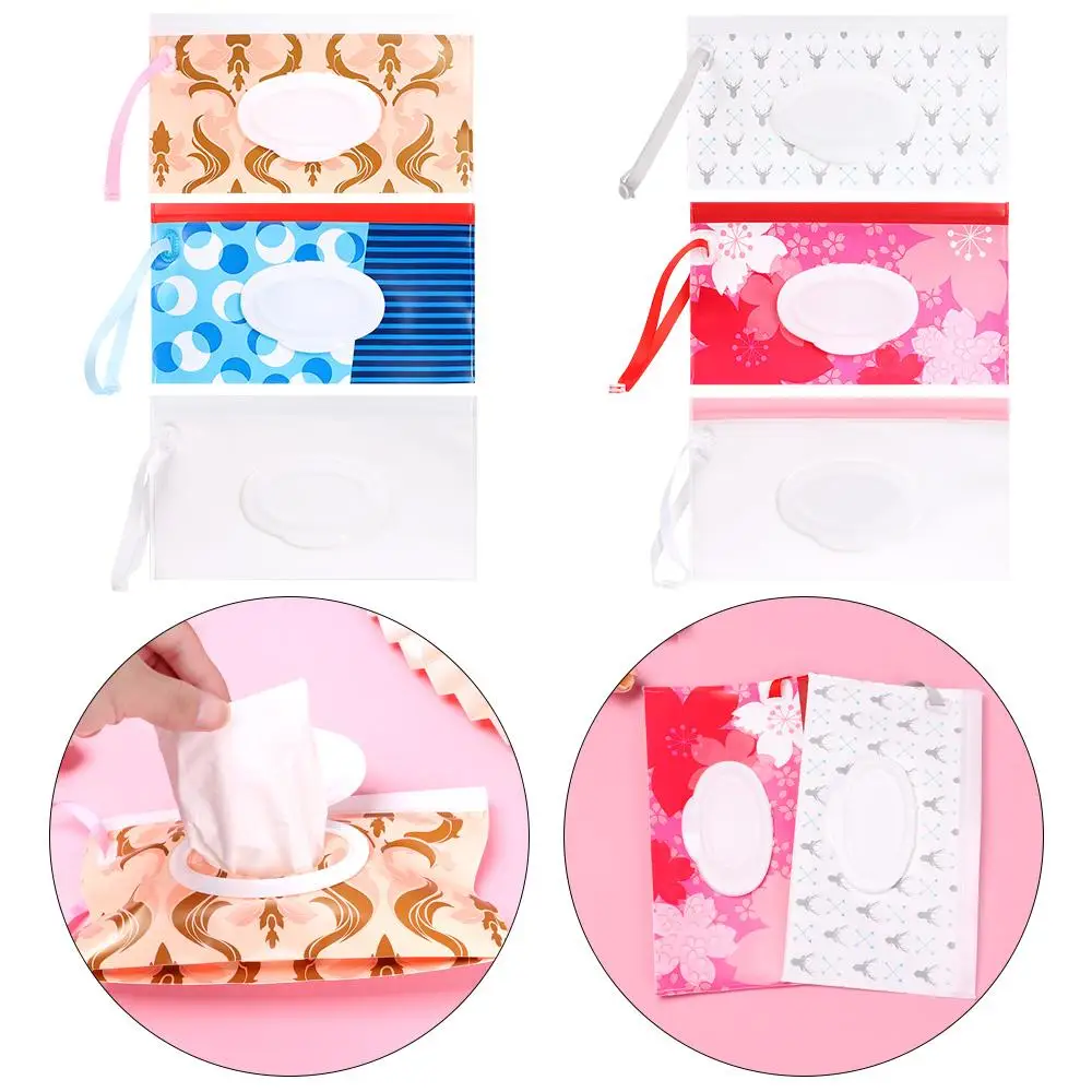Cartoon Pattern Cleaning Wipes Case Reusable Household Portable Eco-friendly Baby Care Wet Wipe Bag EVA Snap Strap Container Box wet wipe case baby wipe case wet wipes case wet wipes box