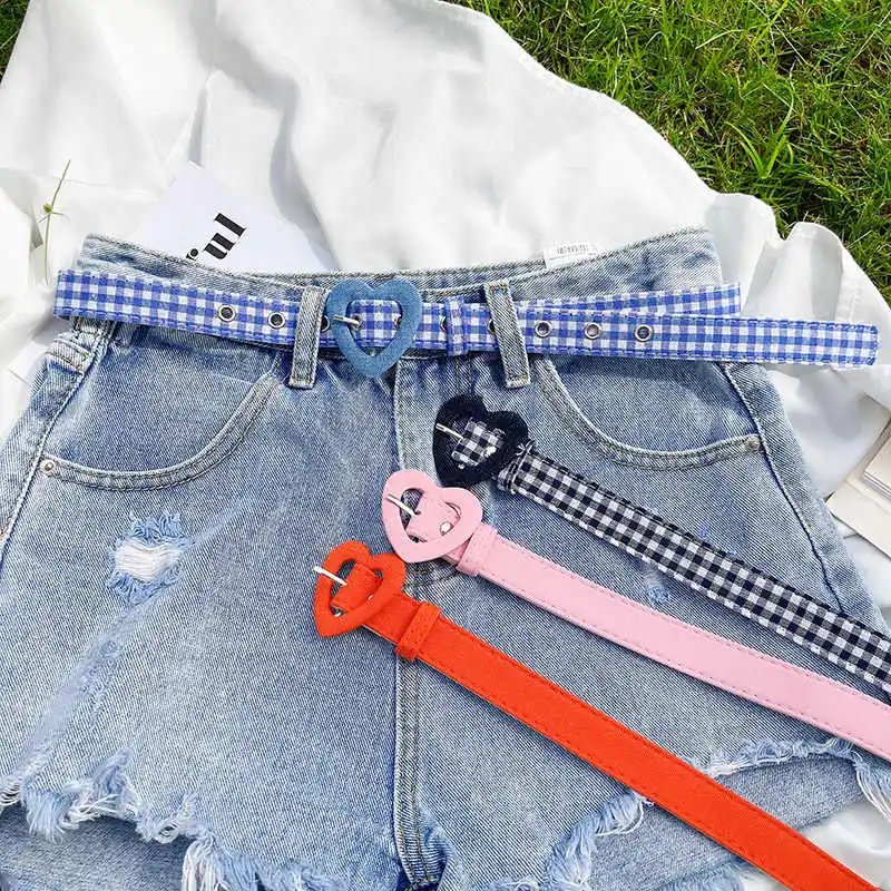Love Belt Women Summer New Korean Style Decorative Denim Jeans Belt Student Fashion Multifunctional Ins Style
