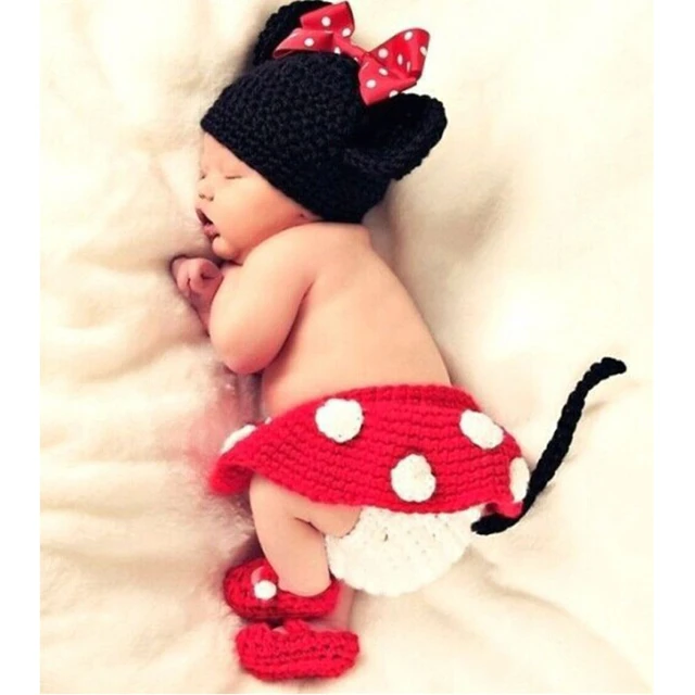 Minnie Mouse Inspired Handmade Baby Crochet Outfit/costume