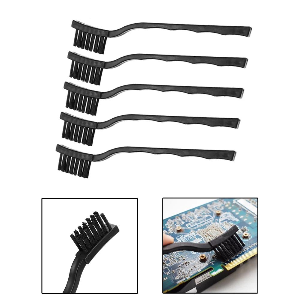 5pcs 170mm Black Anti-Static ESD Brush Electronic Sensitive Component Repair Cleaning Brush For Remove PCB SCD Dirt Hand Tool