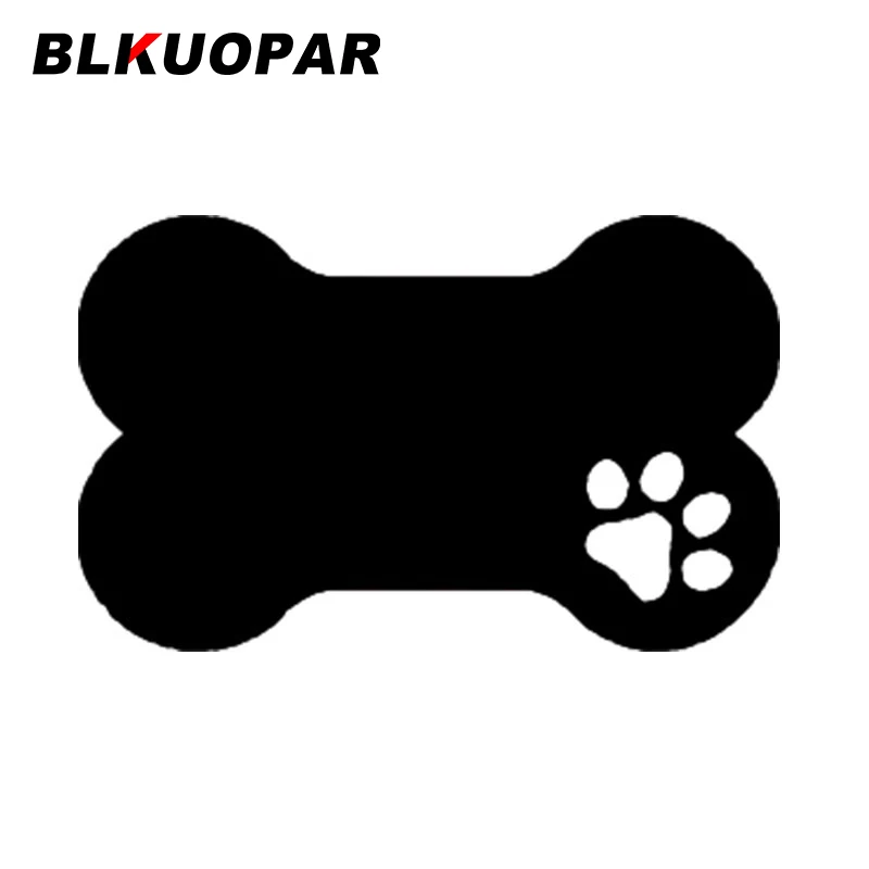 

BLKUOPAR Dog Bone Animal Footprint Silhouette Car Stickers Sunscreen Anime Die Cut Decal Personality Bumper Laptop Car Styling
