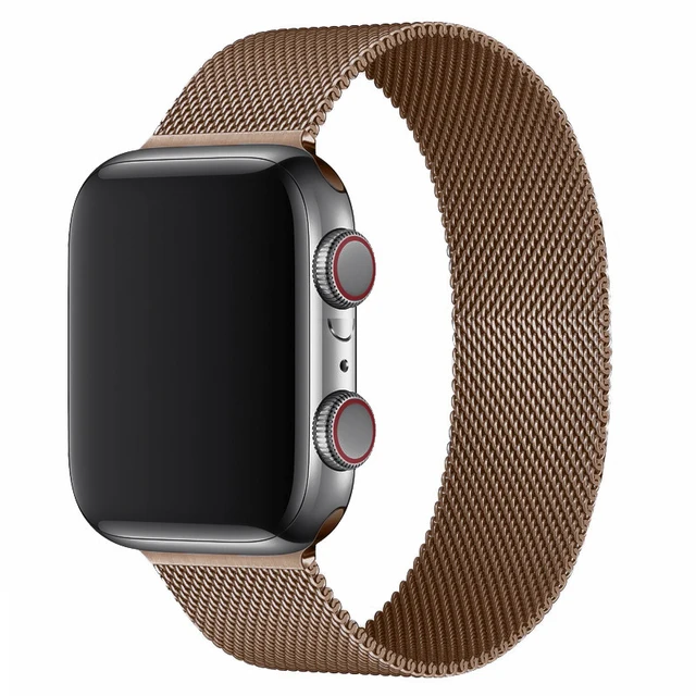 Magnetic Loop Strap For Apple watch Band 45mm 41mm 44mm 40mm 42mm 38mm Stainless steel correa bracelet iWatch serie 3 7 5 6 se 3 Coffee 9