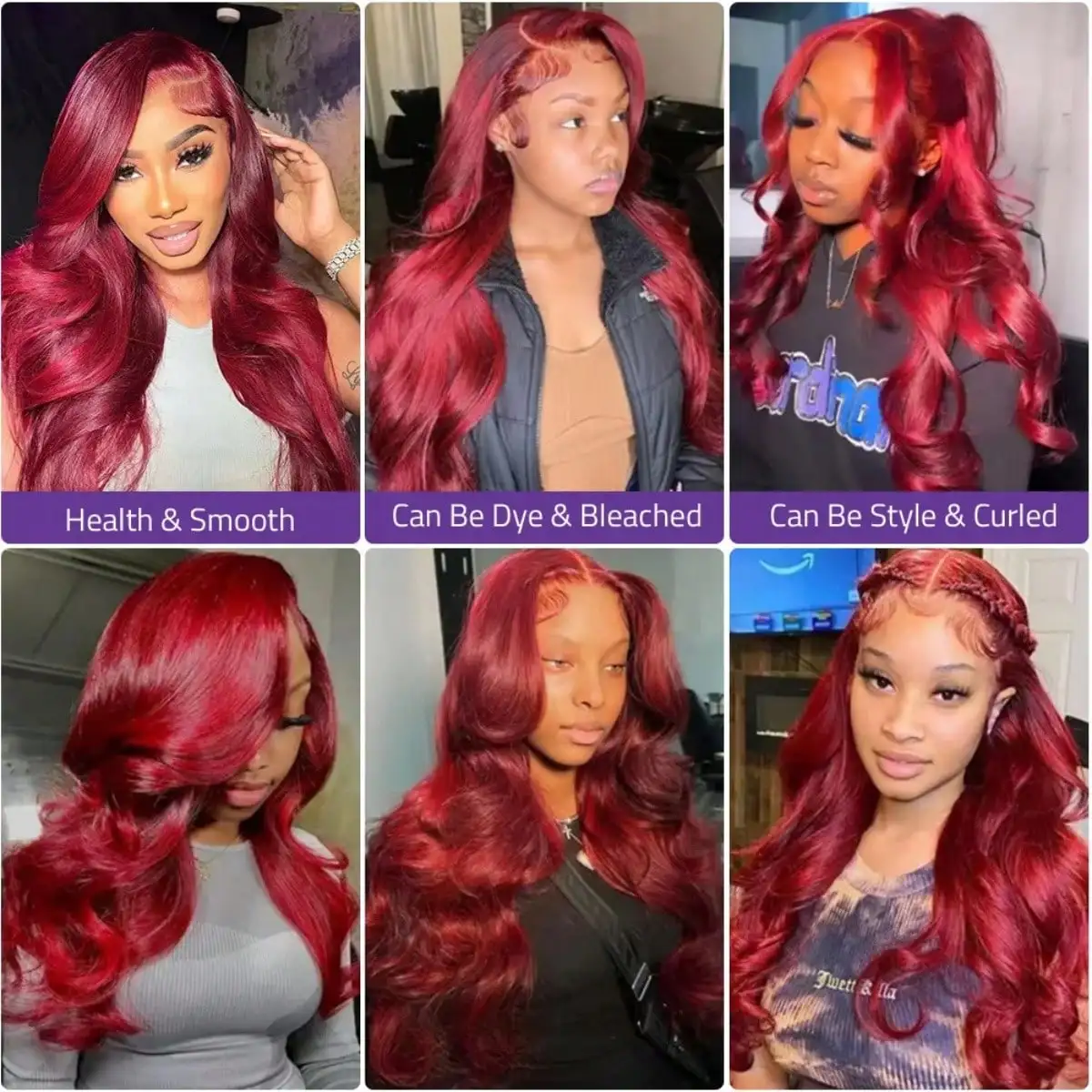 26Inch 99j Burgundy Lace Front Wigs Human Hair 13x4 Body Wave HD Transparent Lace Frontal Wigs for Women 200%Density Pre Plucked