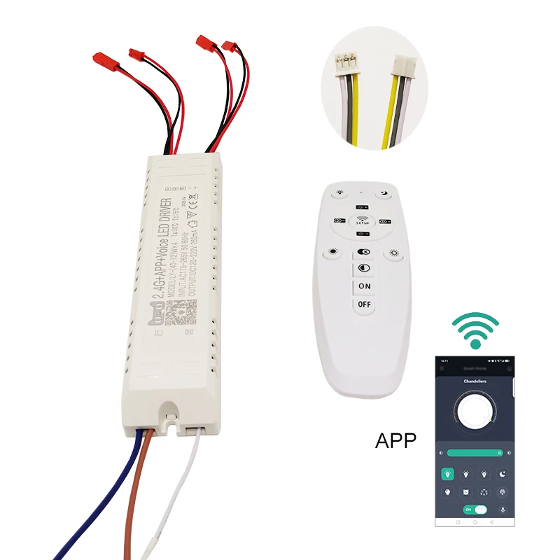 Intelligent APP 2.4G Remote Control LED Driver (4072W)x4 Constant Current Power Supply Work