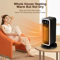 Warmer Electric Heater 1500W Fan Heater Overheat & Tip-over Protection Remote Control Mini PTC Electric Fan Heater for Home Room 2