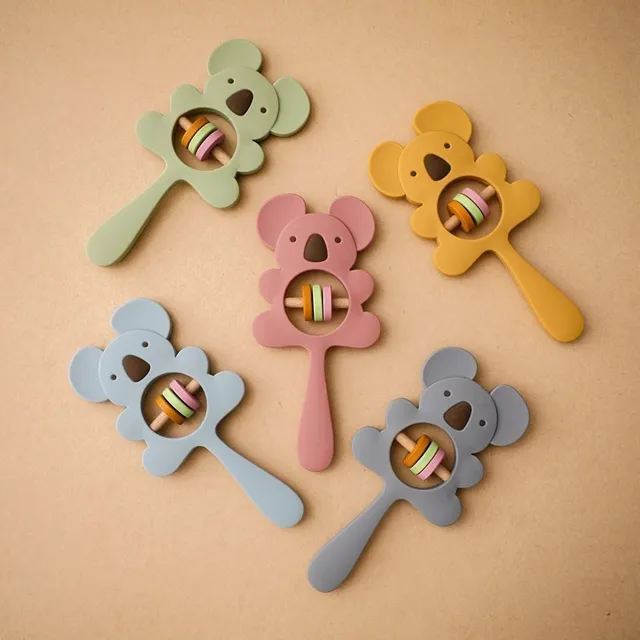 Silicone Rattles for Kids Animal Koala Handbells Newborn Baby Bed Bell Educational Toys Safe Food Grade Baby Teether Baby Items 6