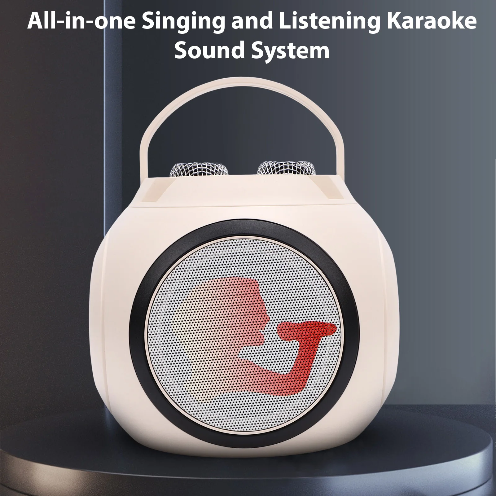 Karaoke Machine with 2 Microphones Wireless BT Microphone and Speaker KTV Set RGB Light Effects Handheld Mic Portable Karaoke