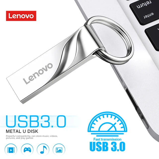 Lenovo USB 3.0 Flash Drive 128GB Memoria USB Memory Stick Pen Drive U Disk Metal Key Thumb USB Drive for PC Laptop 32GB/64GB 2