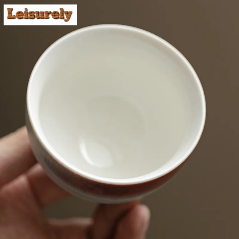 120ML Aurora Kiln Change Red Blue Glaze Teacup Coffee Mug Tea Bowl Mug Fragrance Cup Jianzhan Master Cup Tea Services Supplies