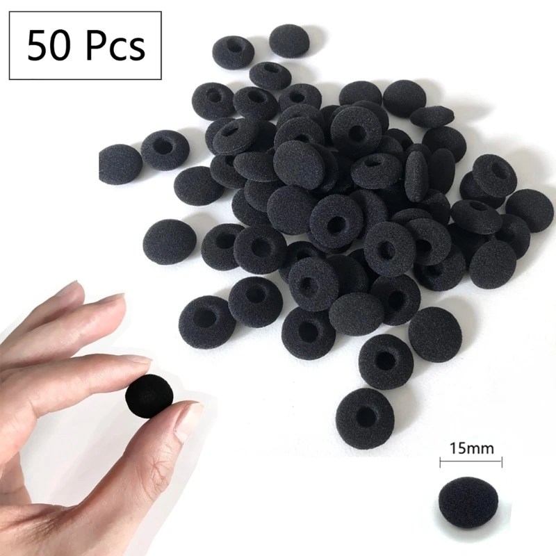 

50Pcs Headset Earpiece Protector Caps Flexible Earphone Tip Ear Pad Replacement Sponge Cover Cushions Pad Earplugs