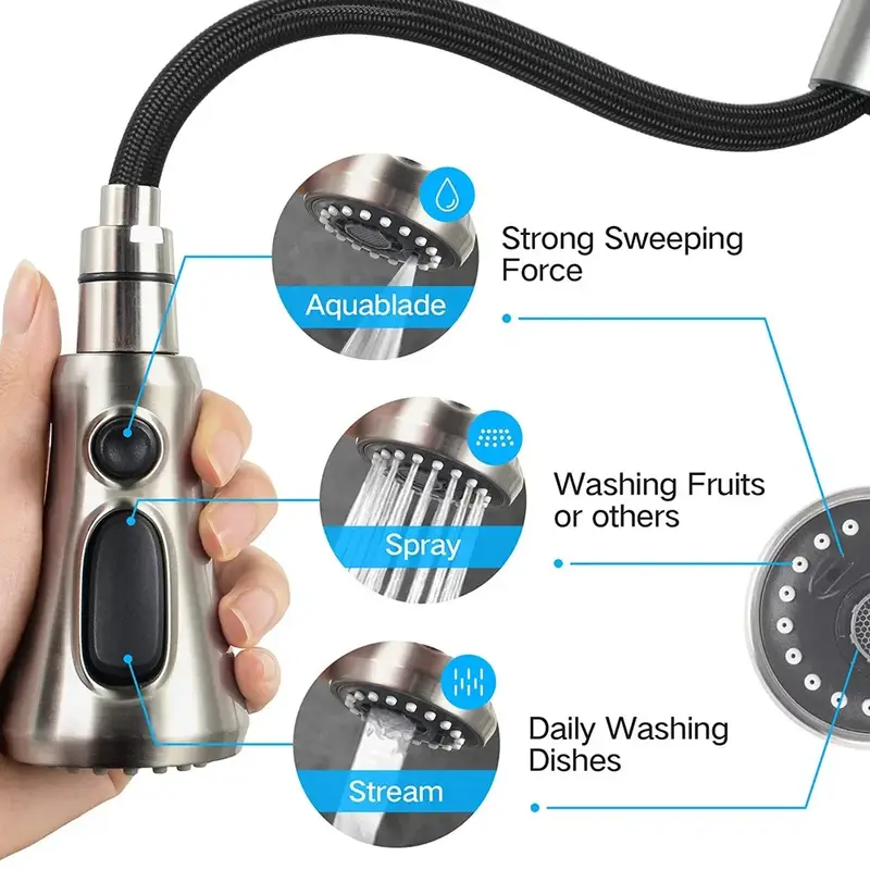 Kitchen Pull Out Faucet Sprayer Nozzle Sprayer ABS Durable Water Saving Shower Spray Head Bathroom Basin Sink Tap Replacement - Image 2