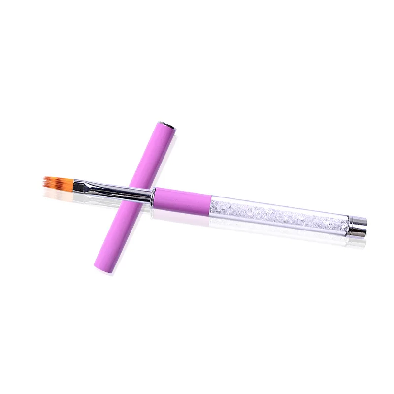 1pc Nail Ombre Brush Nail Drawing Pen Nail Art Painting Pen Brush UV Gel Polish Gradient Color Rhinestone Crystal Acrylic 3