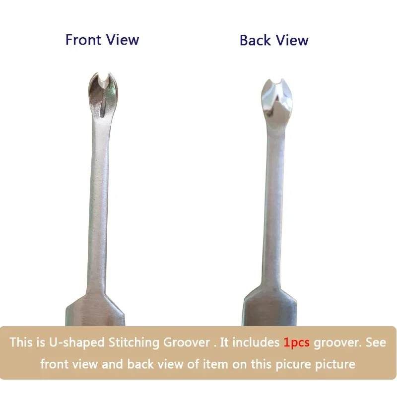 Groover Punching Tool U Shaped Leather Stitching Skiving Tool Kit Leathercraft Hole Puncher Edge Beveler