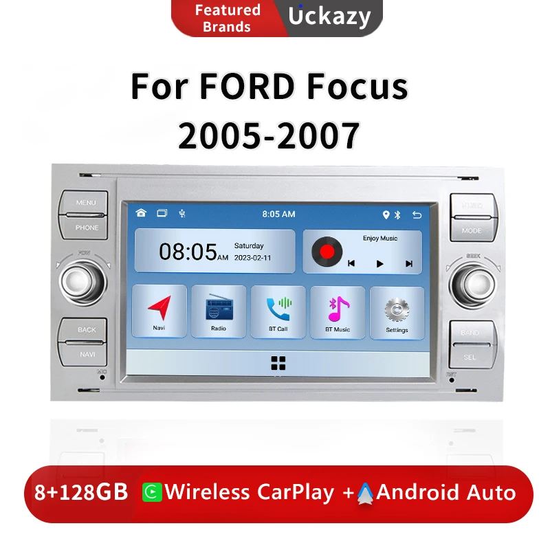 

Беспроводной автомобильный радиоплеер Carplay Android13 для Ford Focus 2 Ford Fiesta Mondeo 4 C-Max S-Max Fusion Transit Kuga GPS навигация