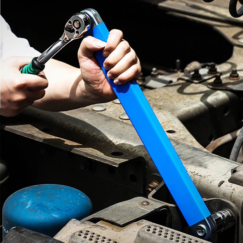 Stainless Steel Dual Purpose Wrench with Adapters for Automotive Repairs