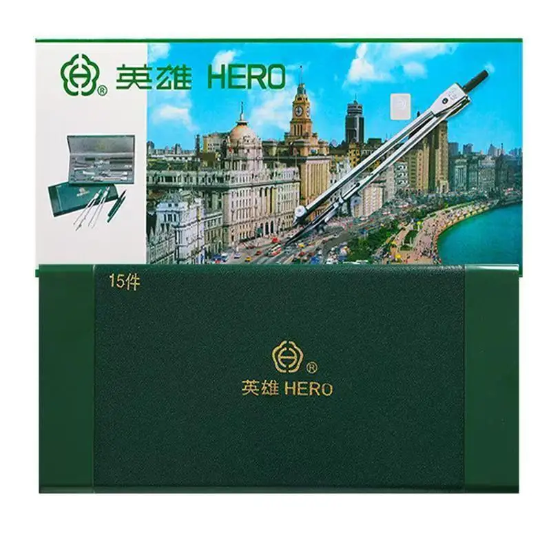 15pcs 전문 연필 컴퍼스 세트 드로잉 도구 기계식 금속 도구 드로잉 도구 사무용 문구