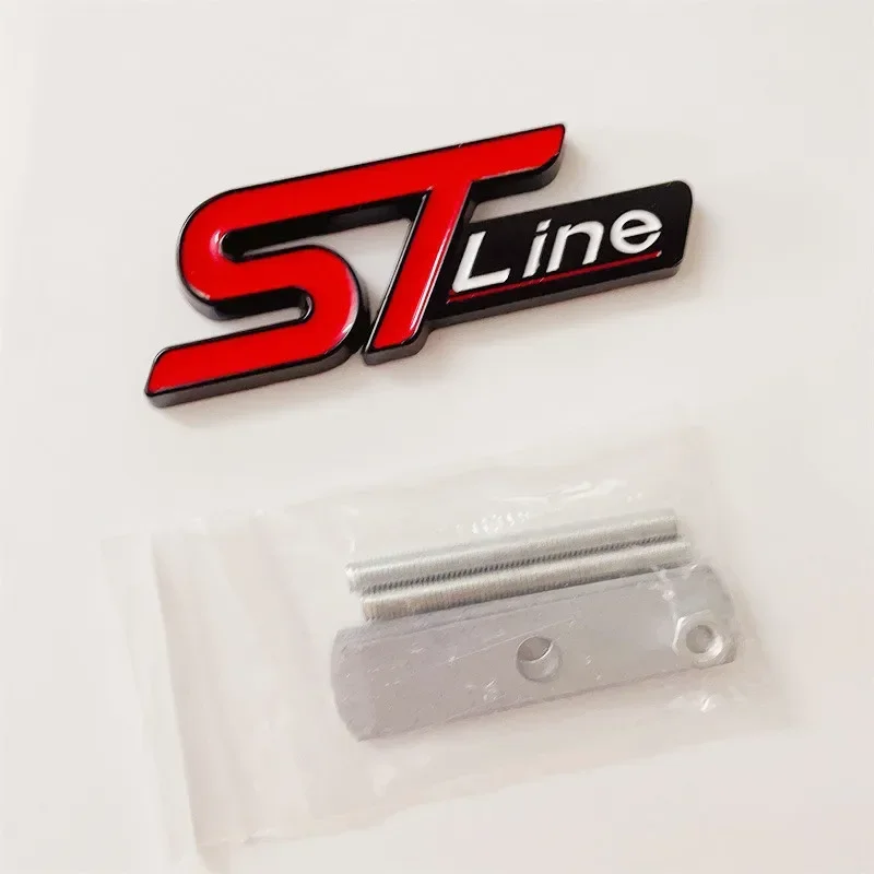 3D Metal ST Line Car Front Grill Emblem Sticker Trunk Badge Ford Kuga MK3 MK4 S Max Focus Puma Fiesta Accessories