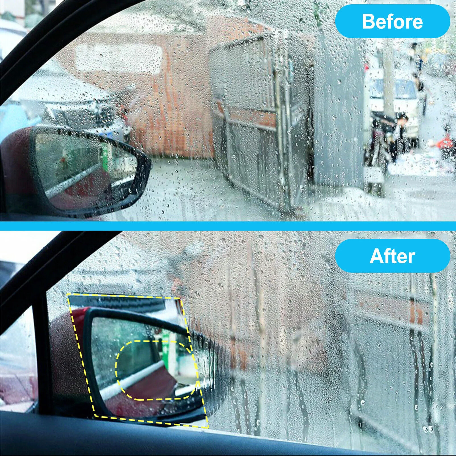 4Pcs Car Rearview Protective Side Windows Sticker Anti Fog Glare Rainproof Waterproof Mirror Film Clear Nano Coatin rearview mirror rain shield car rainproof film rearview mirror rain eyebrow rearview mirror rain guard car mirror film