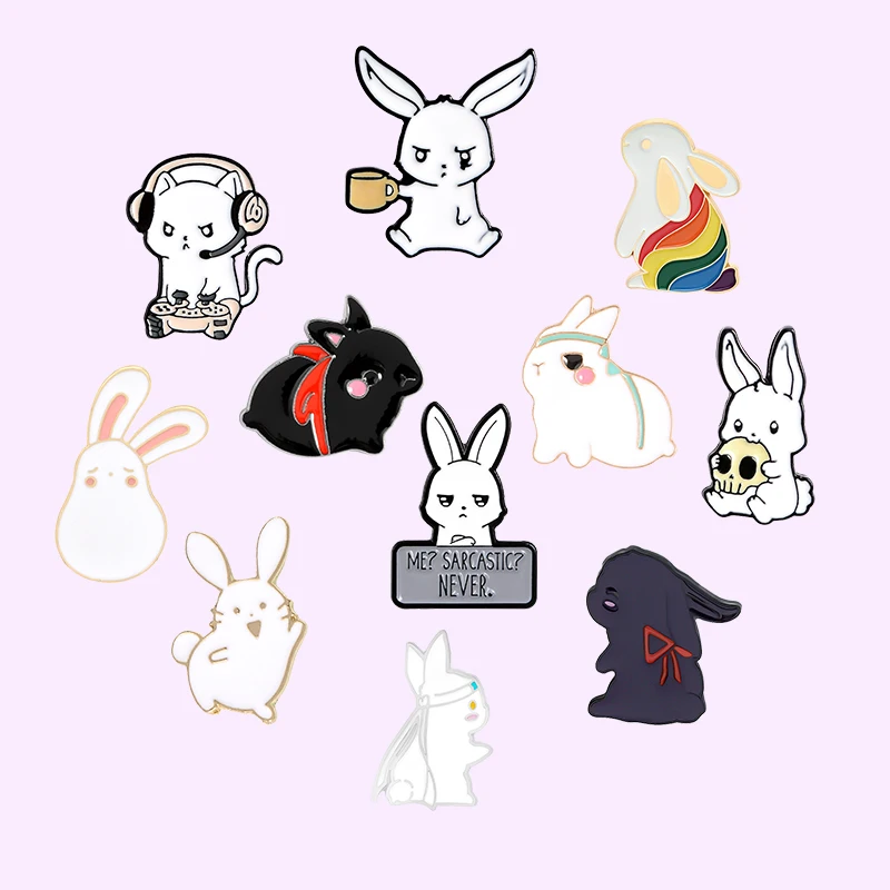 

Cute Rabbit Enamel Pins Cartoon Animal Brooches for Women Backpacks Lapel Pin Metal Badge Jewelry New Year Gift's 2022 Wholesale