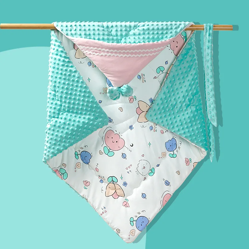 Spring and Summer Baby Beanie Velvet Wrapping Newborn Four Seasons Anti-startle Hug Quilt Wrapping Baby Quilt Beanie Blanket