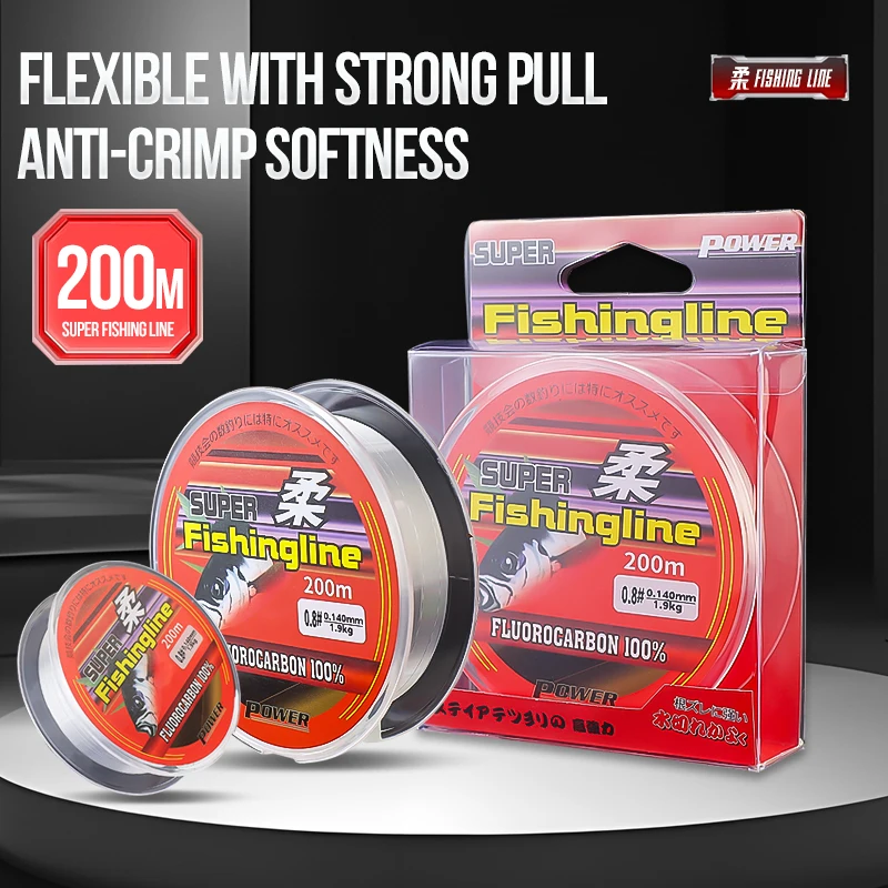 Ligne de pêche TAIYU 200M nylon fluorocarbone 4-20LB monofilament durable pour tous usages