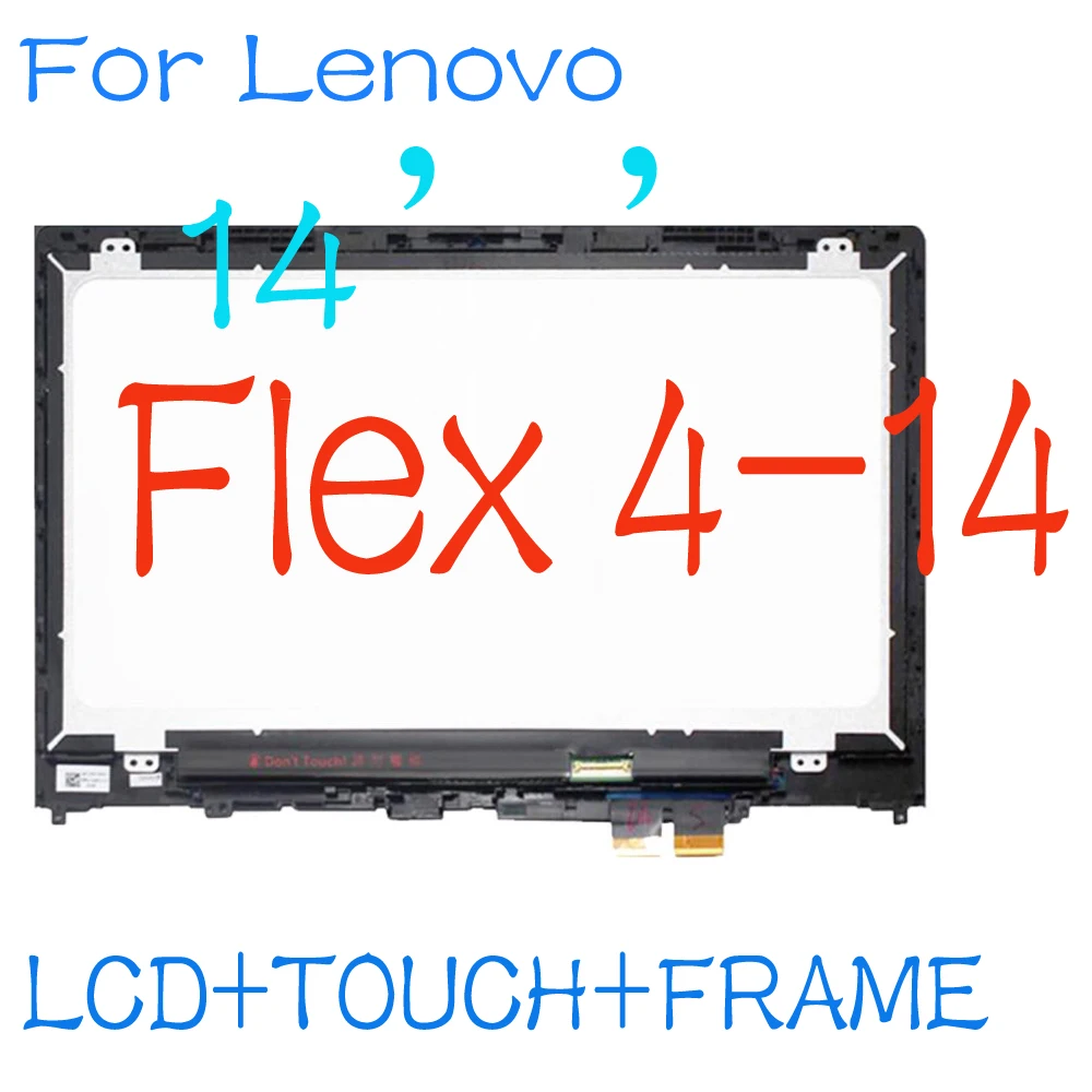 

14" 1920X1080 1366X768 LCD For Lenovo Flex 4-14 Flex4-14 Flex4 14 LCD Display Touch Screen Digitizer Assembly Frame Replacement