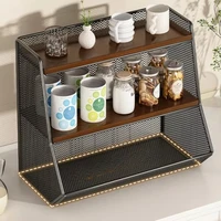 Organisateur multicouche de cuisine, support de rangement de bureau, porte-tasse de comptoir, boîte de rangement de sachets de thé de collation pour Table à manger 4