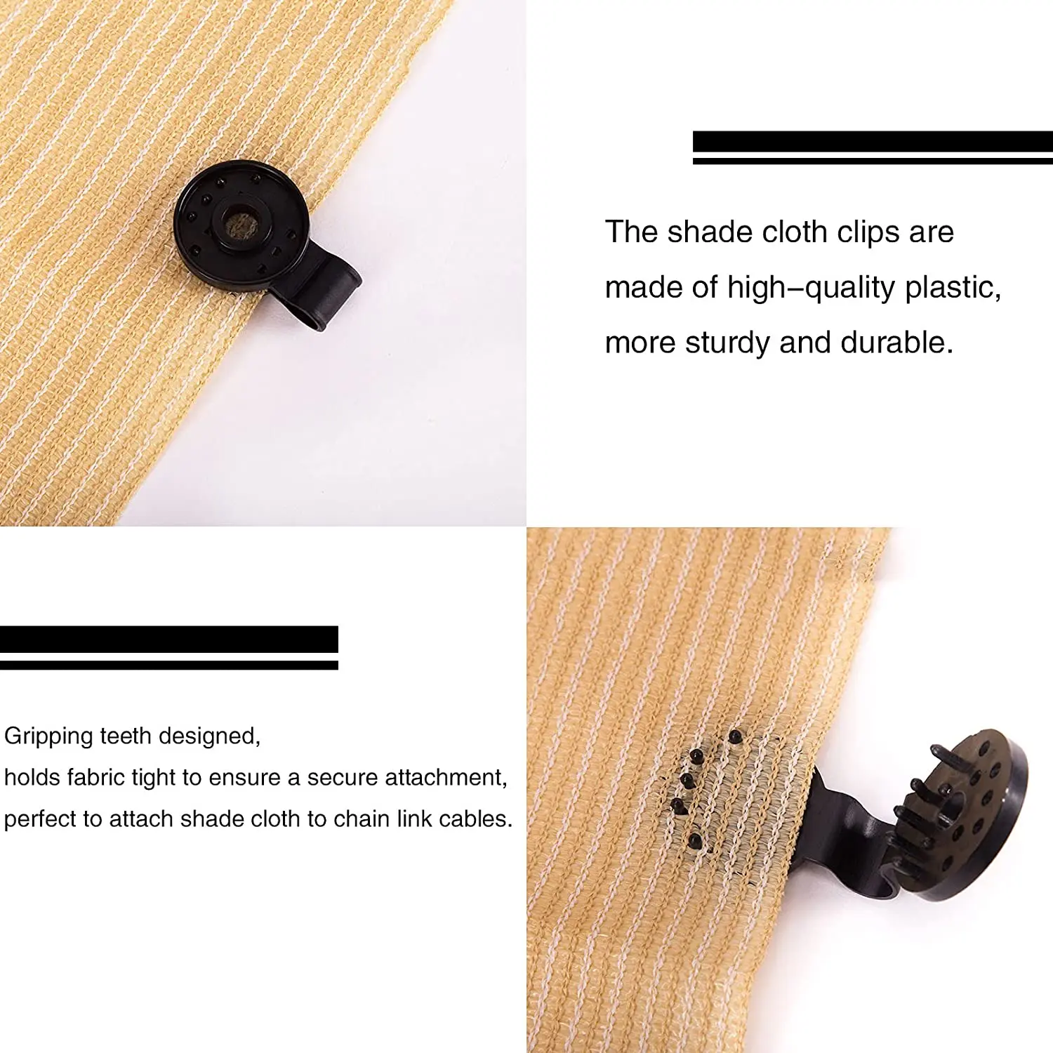 20PCS Shade Cloth Clips, Gardening Round-Shape Clips Instant Plastic Grommet for Anchoring Shade Cloth and Landscape Fabric