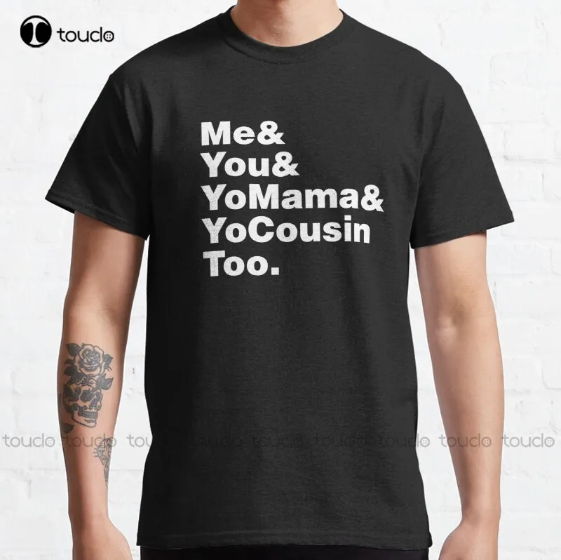 

Новинка, Классическая футболка Yo' Mama с надписью «Helvetica», хлопковая футболка, женские рубашки для тренировок на заказ, унисекс