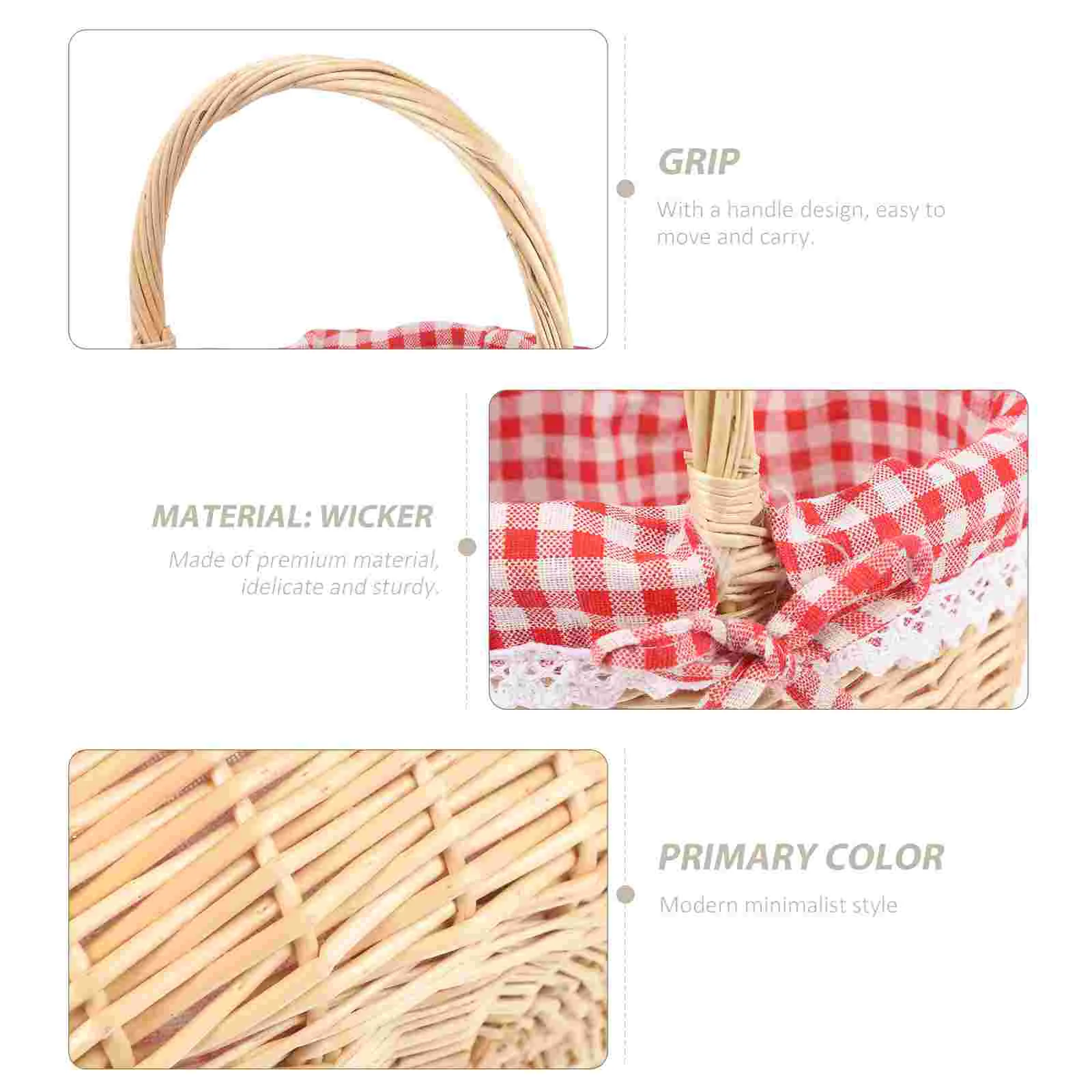 Contenedor de pan, cesta de almacenamiento de mimbre, Caperucita Roja, bolsa de Picnic de bambú para novia