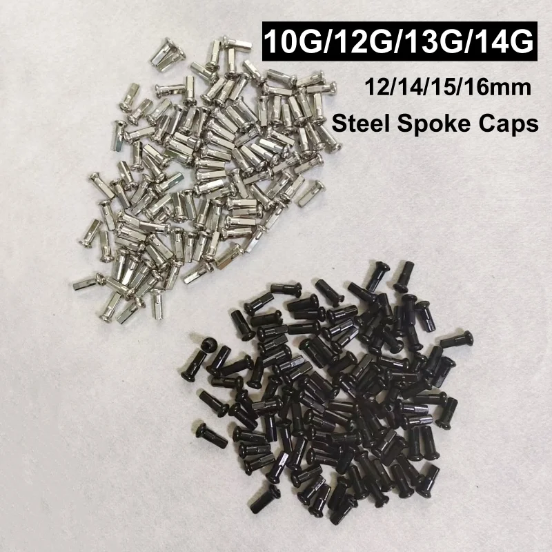 20Pcs/lot Bicycle Spoke Caps 10G/12G/13G/14G Steel Spoke Nipples 12/14/15/16 mm Silvery Black MTB Folding Bikes Parts