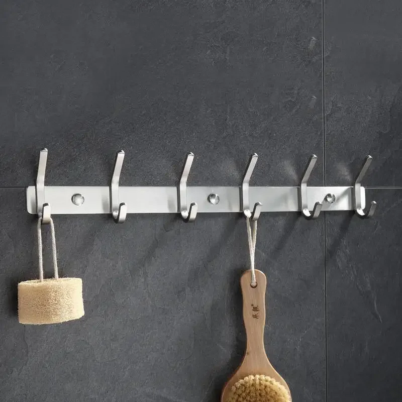 

Wall-mounted Stainless Steel Coat Hook Bathroom Towel Hook Space Saving Kitchen Door Back Storage Hooks Robe Wall Hook