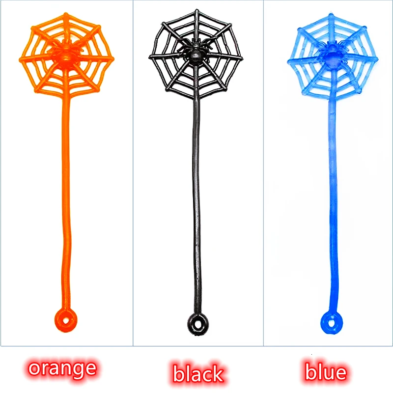 15Pcs Fun Kids Birthday Party Favor Mini Sticky Spider Web Toy Gift Bag Giveaway Pinata Filler Halloween Carnival Party Supplies